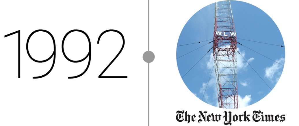 1992 - The New York Times logo and WLW radio tower
