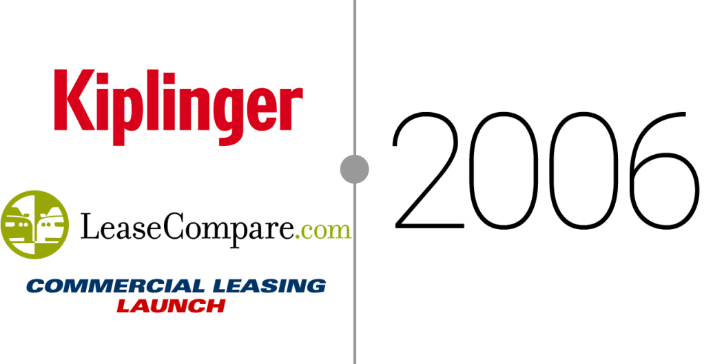 2006- Kiplinger logo, LeaseCompare.com logo, and commercial leasing launch